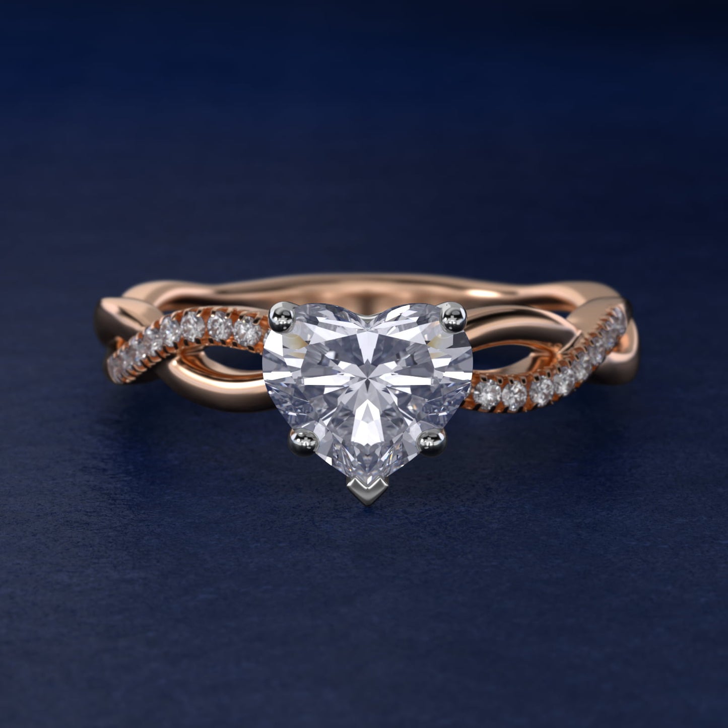 Solo Infinity Diamond PavŽ Engagement Ring In 14K Rose Gold By James Allen - Heart Center
