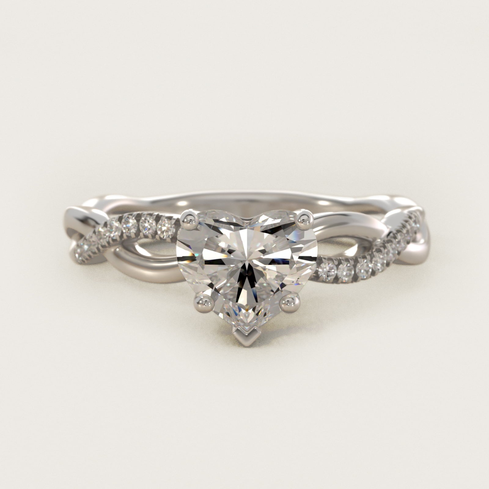 Solo Infinity Diamond PavŽ Engagement Ring In 14K White Gold By James Allen - Heart Center