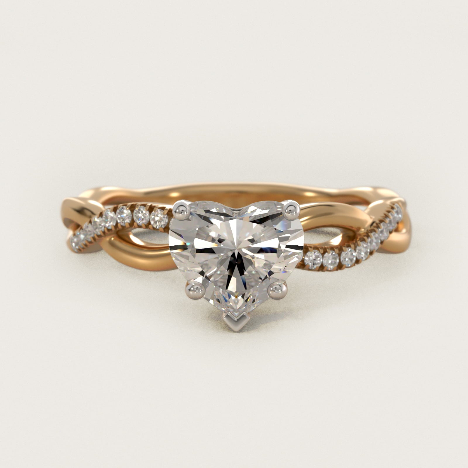 Solo Infinity Diamond PavŽ Engagement Ring In 18k Yellow Gold By James Allen - Heart Center