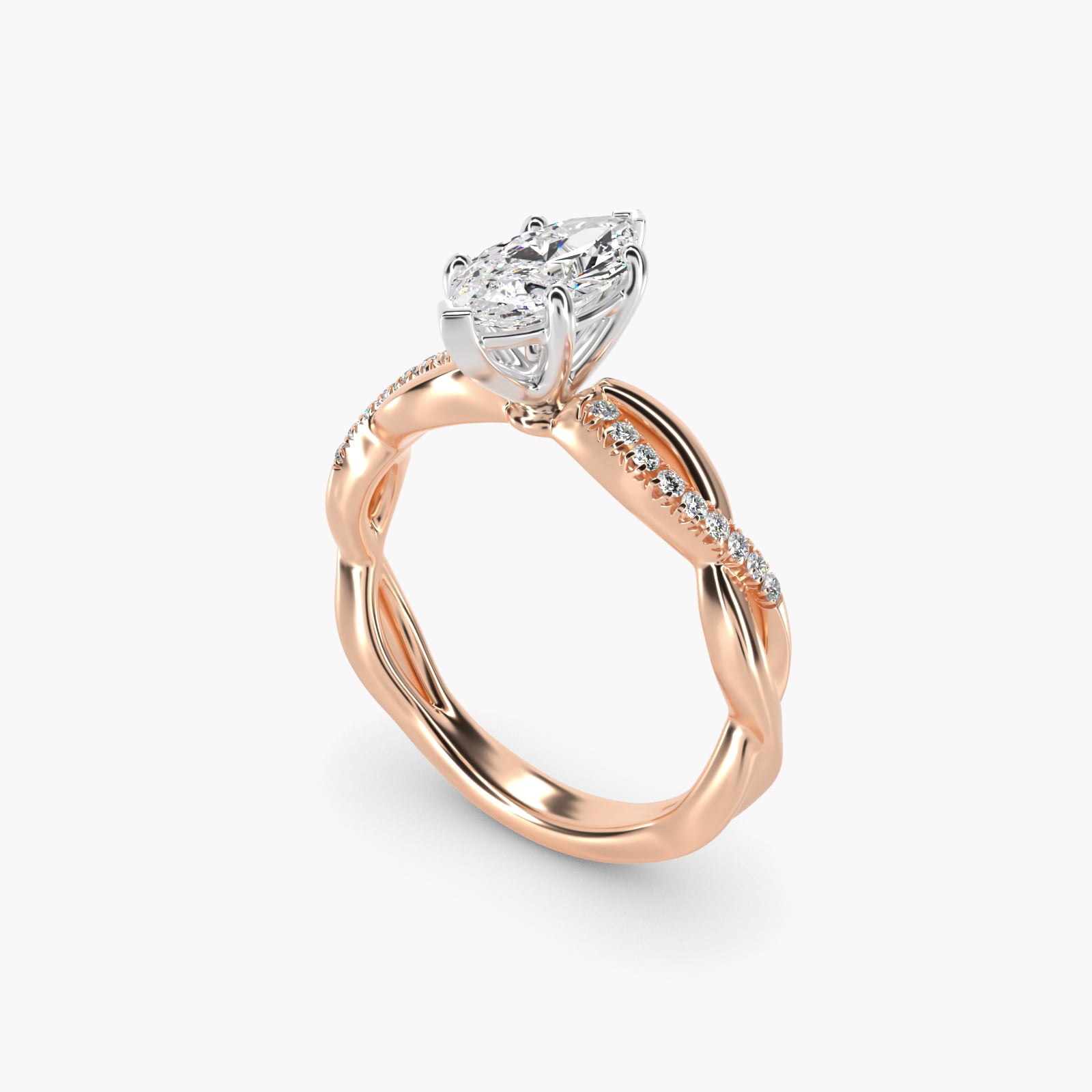 Solo Infinity Diamond PavŽ Engagement Ring In 18k Rose Gold By James Allen - Marquise Center