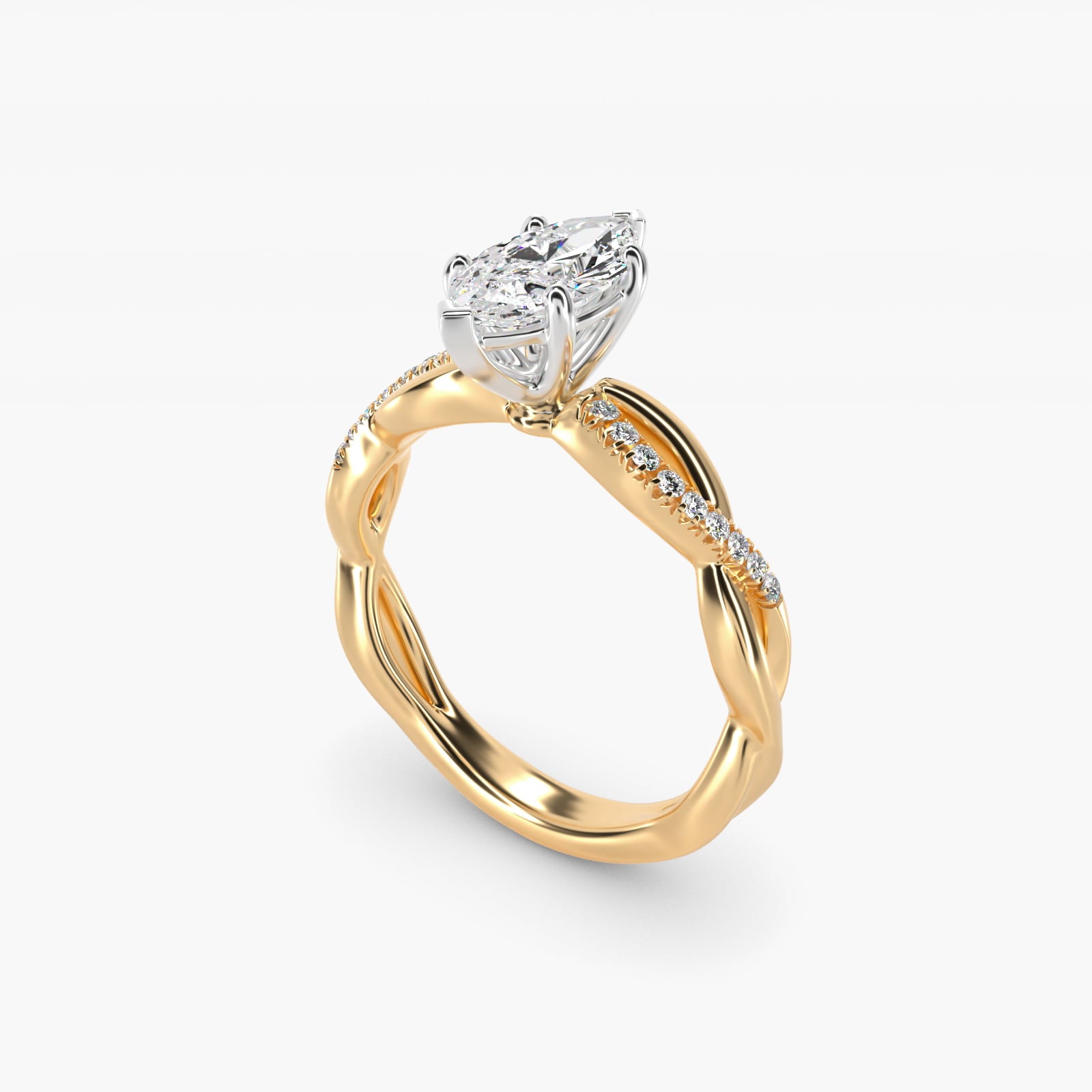 Solo Infinity Diamond PavŽ Engagement Ring In 14K Yellow Gold By James Allen - Marquise Center