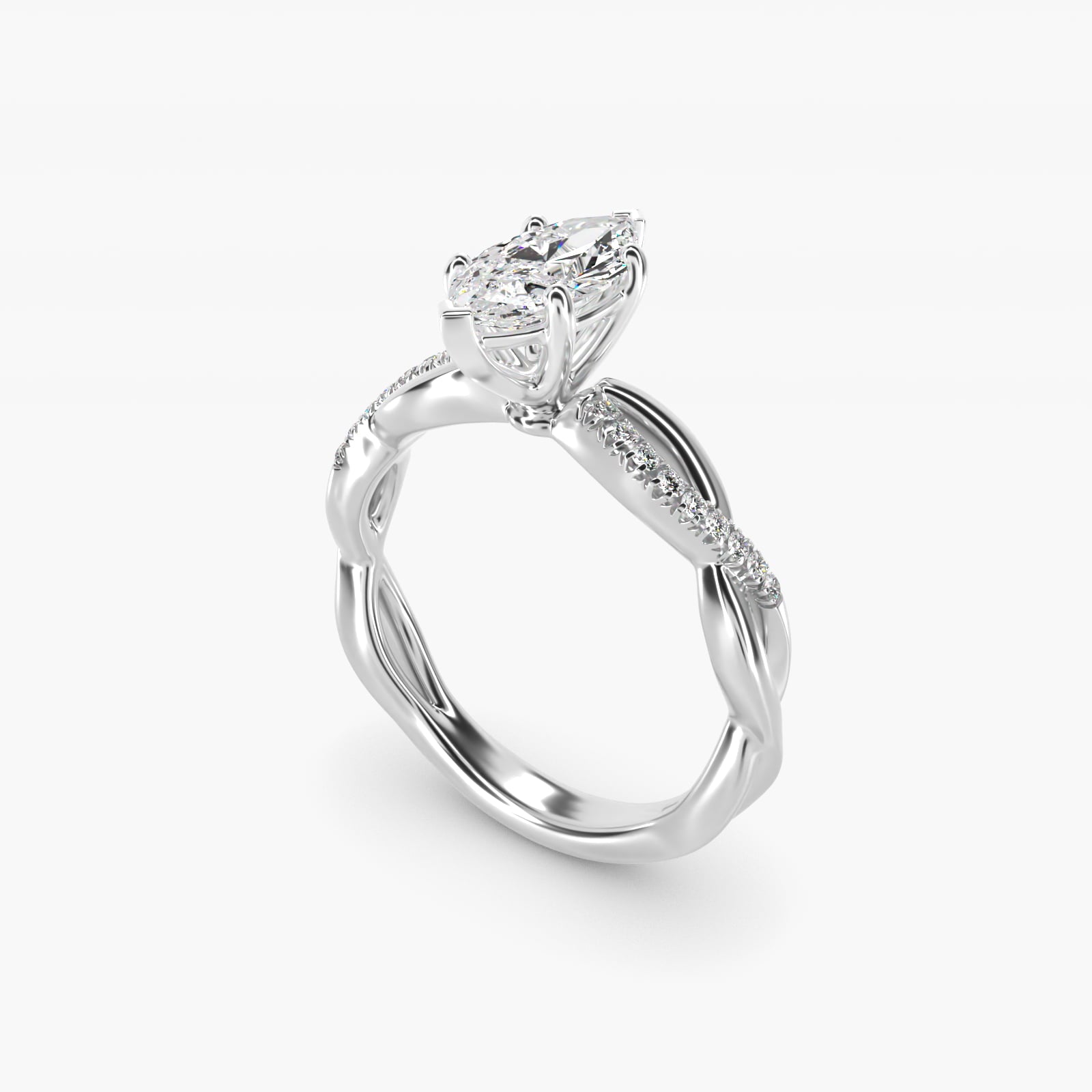 Solo Infinity Diamond PavŽ Engagement Ring In Platinum By James Allen - Marquise Center