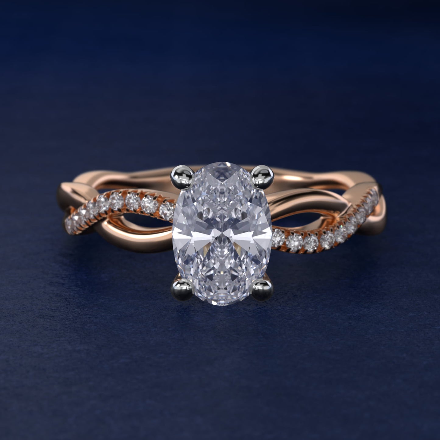 Solo Infinity Diamond PavŽ Engagement Ring In 14K Rose Gold By James Allen - Oval Center