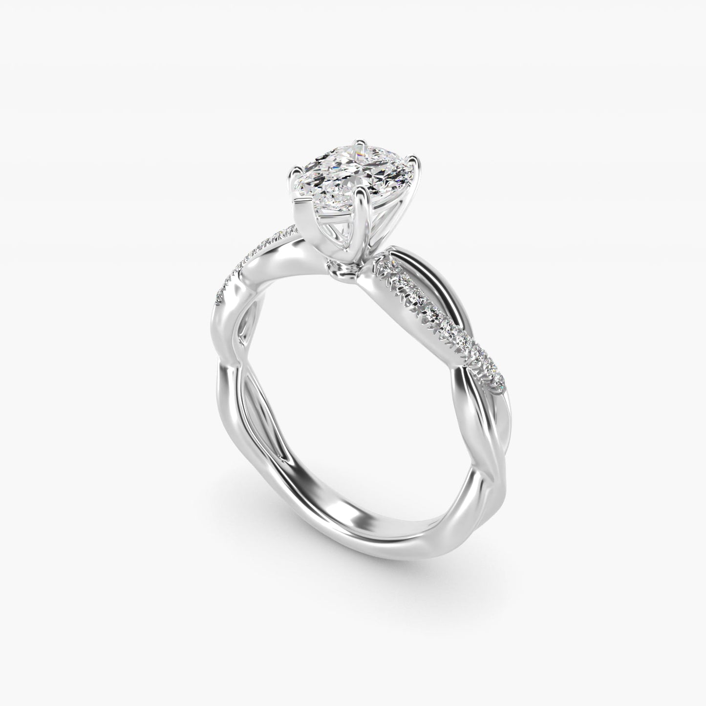 Solo Infinity Diamond PavŽ Engagement Ring In 14K White Gold By James Allen - Pear Center