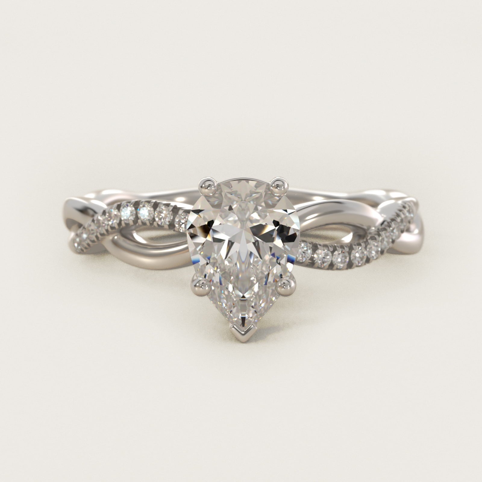Solo Infinity Diamond PavŽ Engagement Ring In 14K White Gold By James Allen - Pear Center