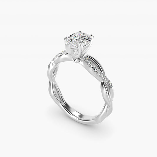 Solo Infinity Diamond PavŽ Engagement Ring In Platinum By James Allen - Pear Center