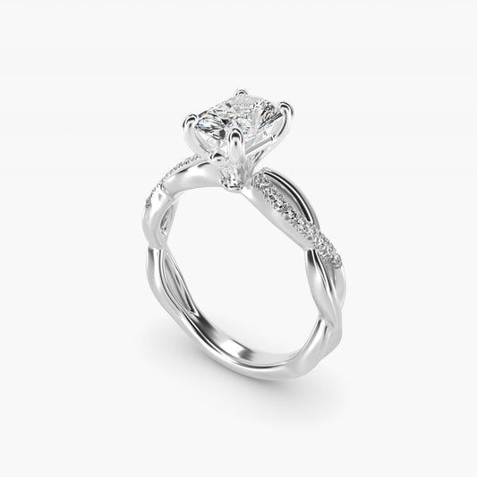 Solo Infinity Diamond PavŽ Engagement Ring In 14K White Gold By James Allen - Radiant Center