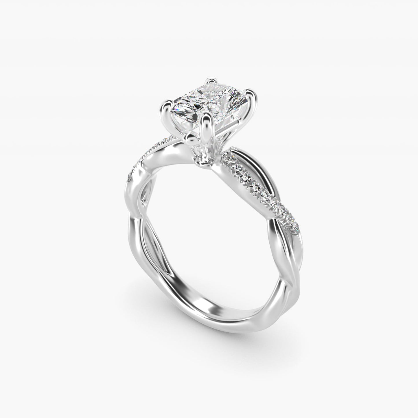 Solo Infinity Diamond PavŽ Engagement Ring In 18k White Gold By James Allen - Radiant Center