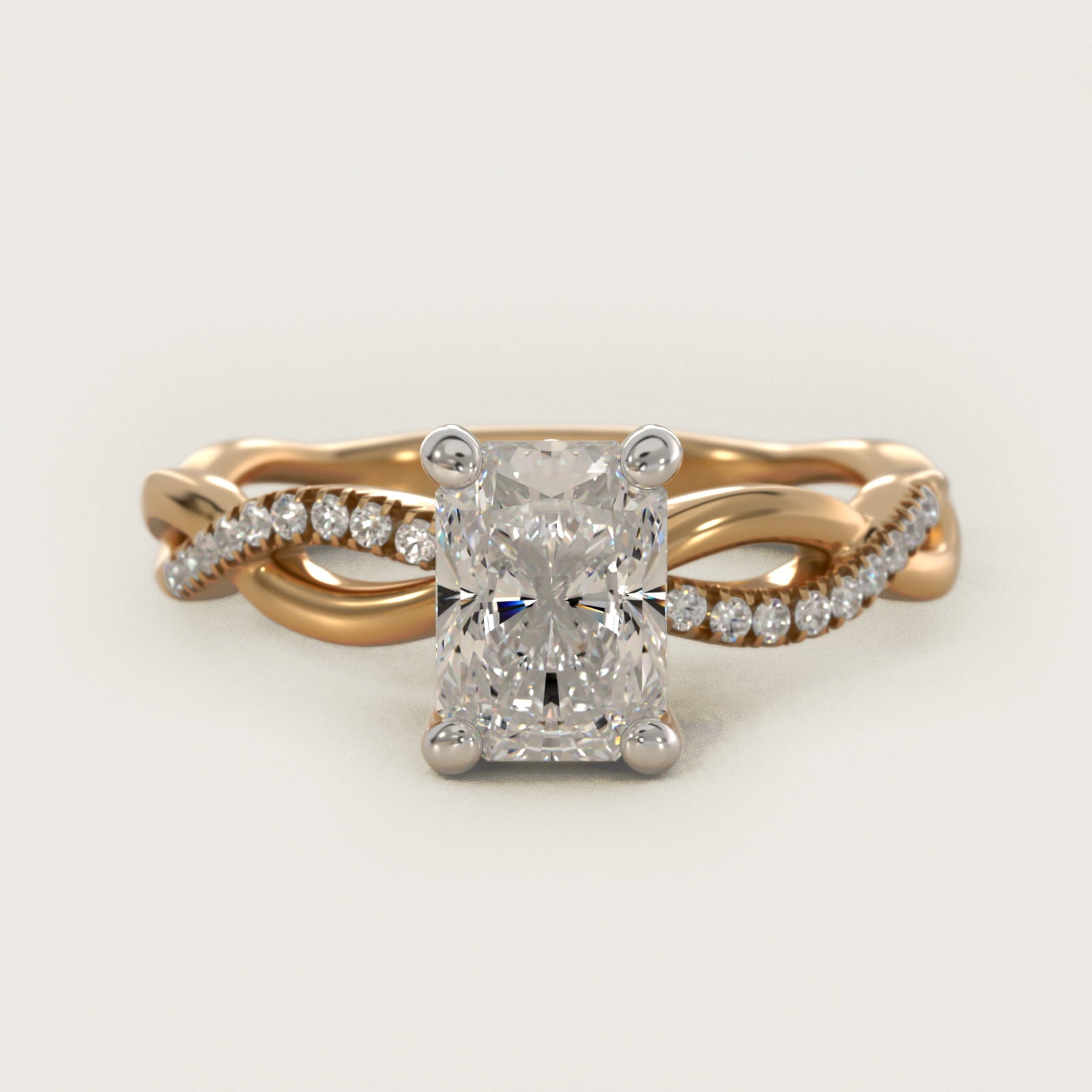 Solo Infinity Diamond PavŽ Engagement Ring In 18k Yellow Gold By James Allen - Radiant Center