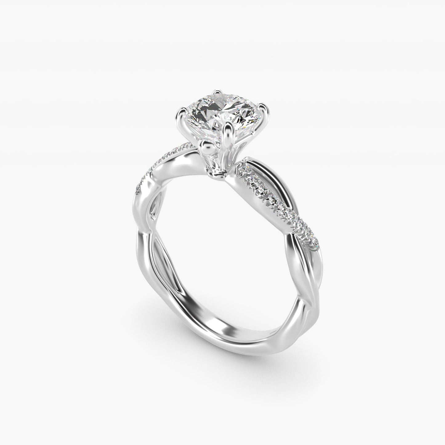 Solo Infinity Diamond PavŽ Engagement Ring In Platinum By James Allen - Round Center