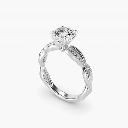 Solo Infinity Diamond PavŽ Engagement Ring In Platinum By James Allen - Round Center
