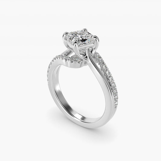 Spiral Pav? Engagement Ring in Platinum (1/5 ct. tw.) - Asscher Center