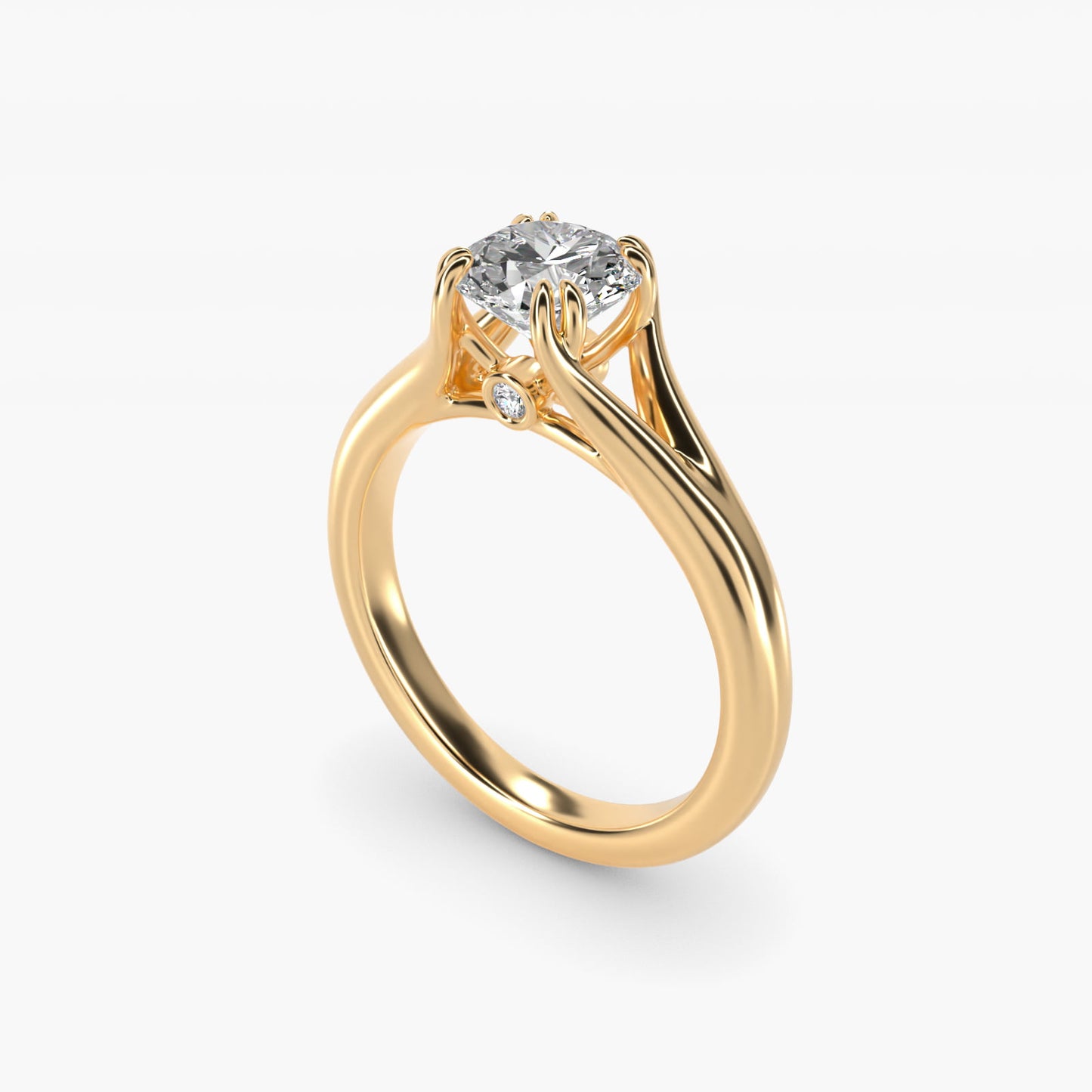 Split Shank Double Claw Solitaire Engagement Ring In 18k Yellow Gold By James Allen - Round Center
