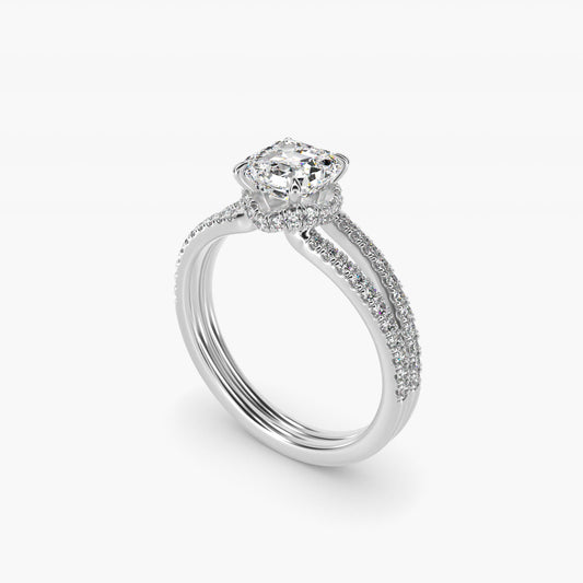Split Shank Ribbon Diamond PavŽ Engagement Ring In Platinum By James Allen - Asscher Center