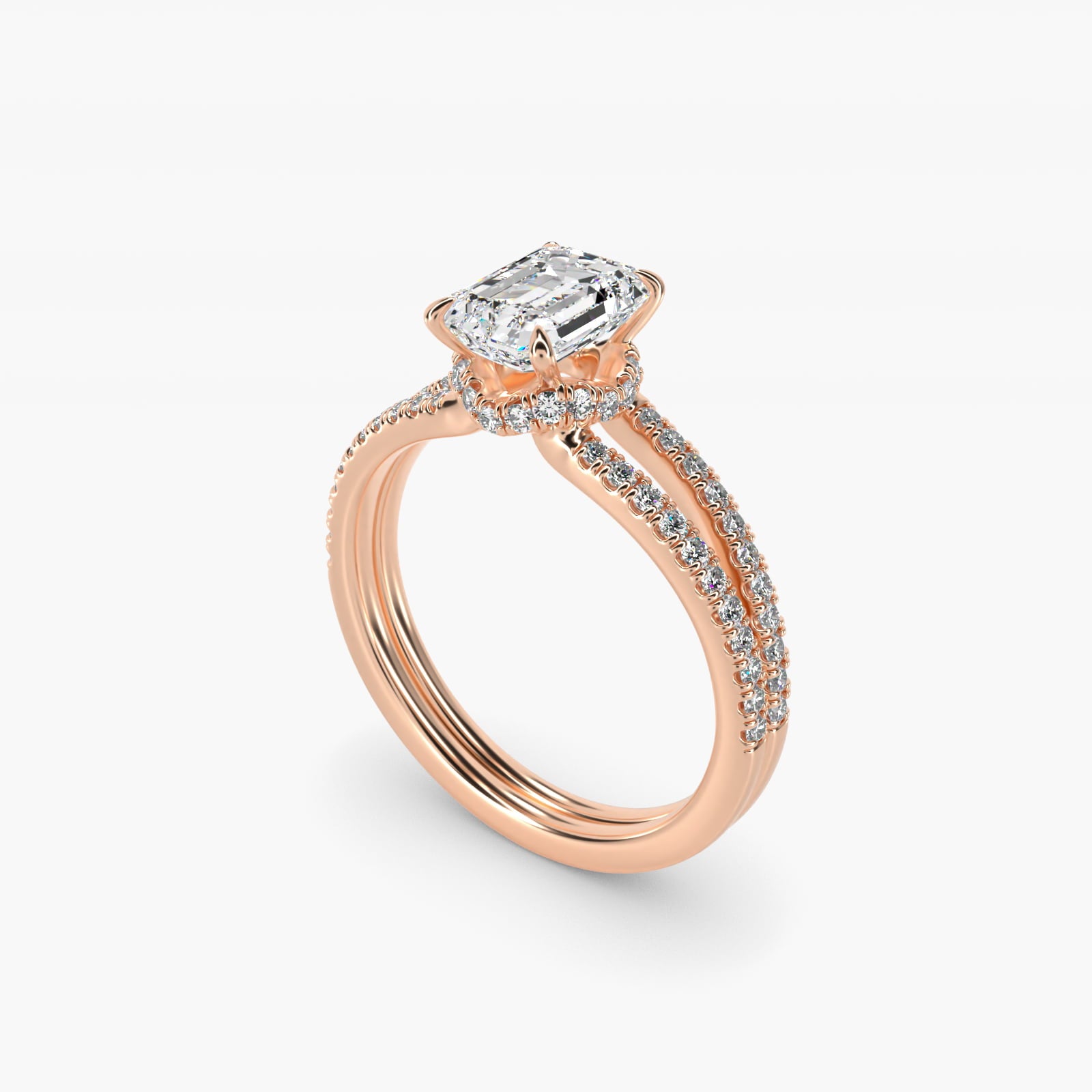 Split Shank Ribbon Diamond PavŽ Engagement Ring In 18k Rose Gold By James Allen - Emerald Center