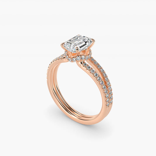 Split Shank Ribbon Diamond PavŽ Engagement Ring In 18k Rose Gold By James Allen - Emerald Center