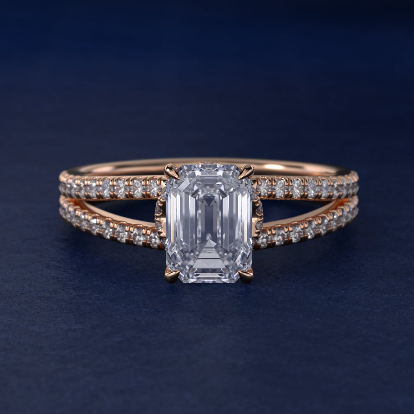 Split Shank Ribbon Diamond PavŽ Engagement Ring In 14K Rose Gold By James Allen - Emerald Center