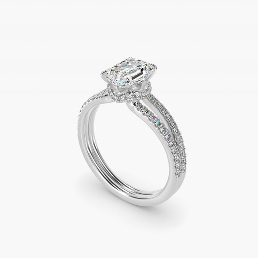 Split Shank Ribbon Diamond PavŽ Engagement Ring In 18k White Gold By James Allen - Emerald Center