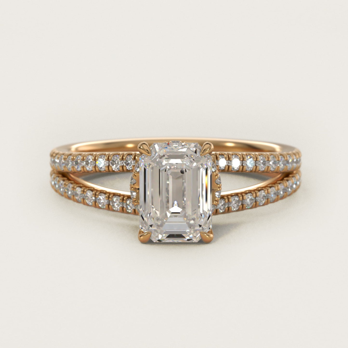 Split Shank Ribbon Diamond PavŽ Engagement Ring In 18k Yellow Gold By James Allen - Emerald Center