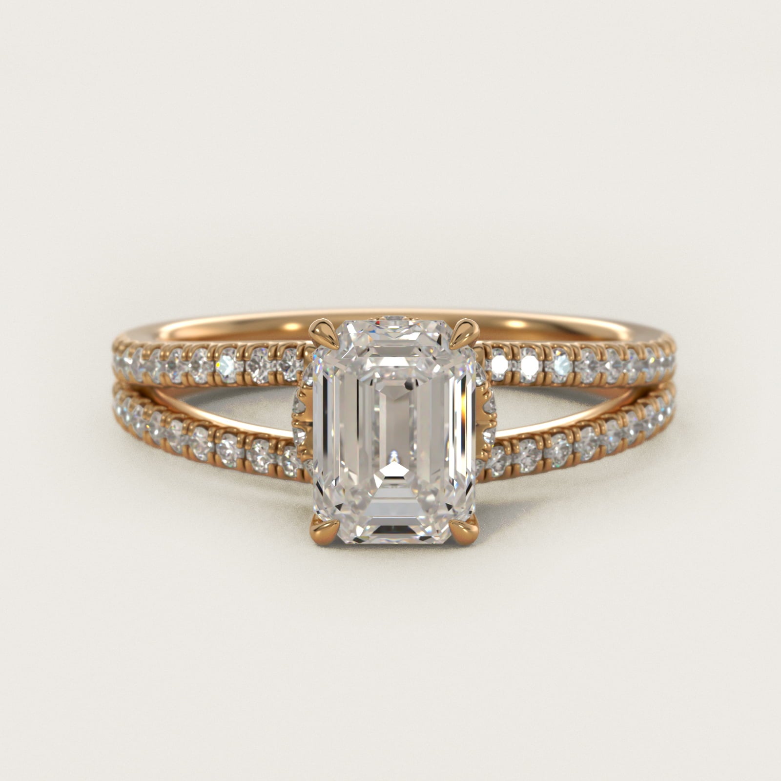 Split Shank Ribbon Diamond PavŽ Engagement Ring In 18k Yellow Gold By James Allen - Emerald Center