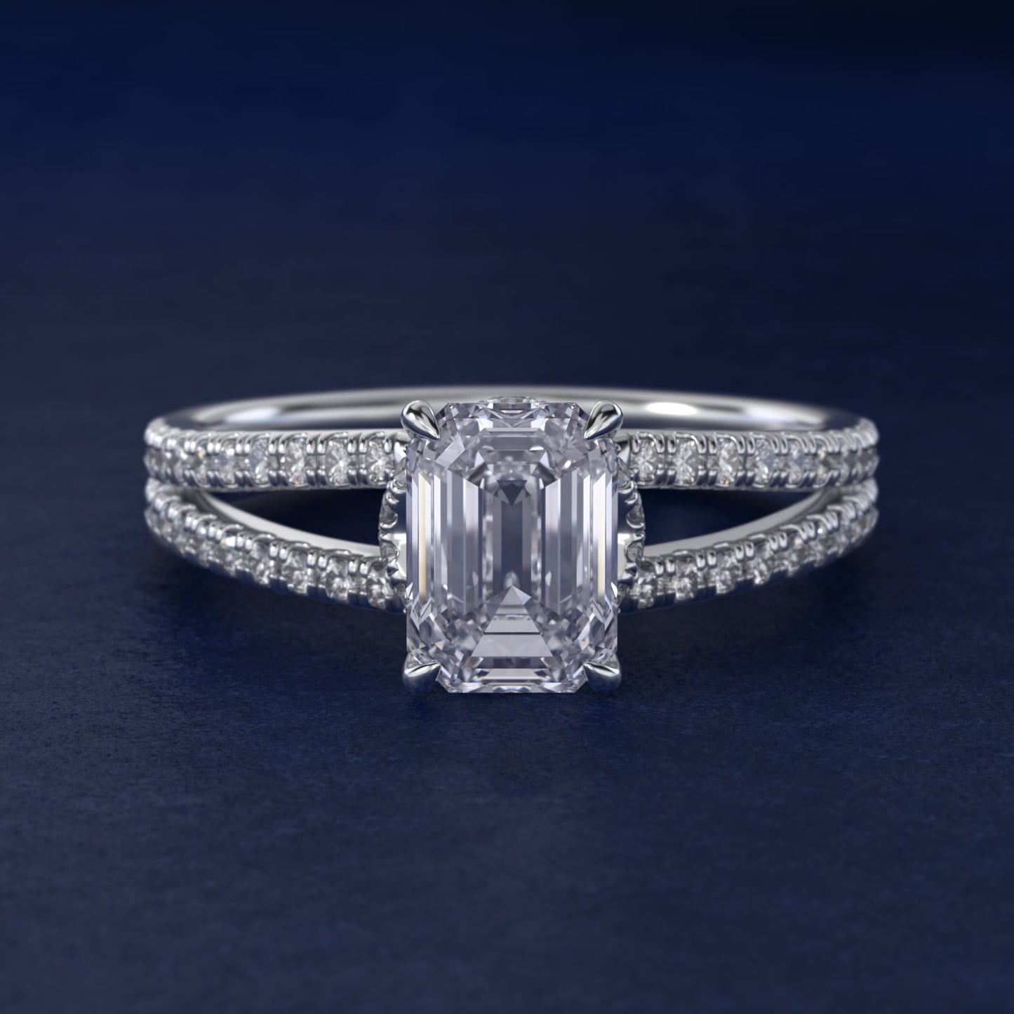 Split Shank Ribbon Diamond PavŽ Engagement Ring In Platinum By James Allen - Emerald Center