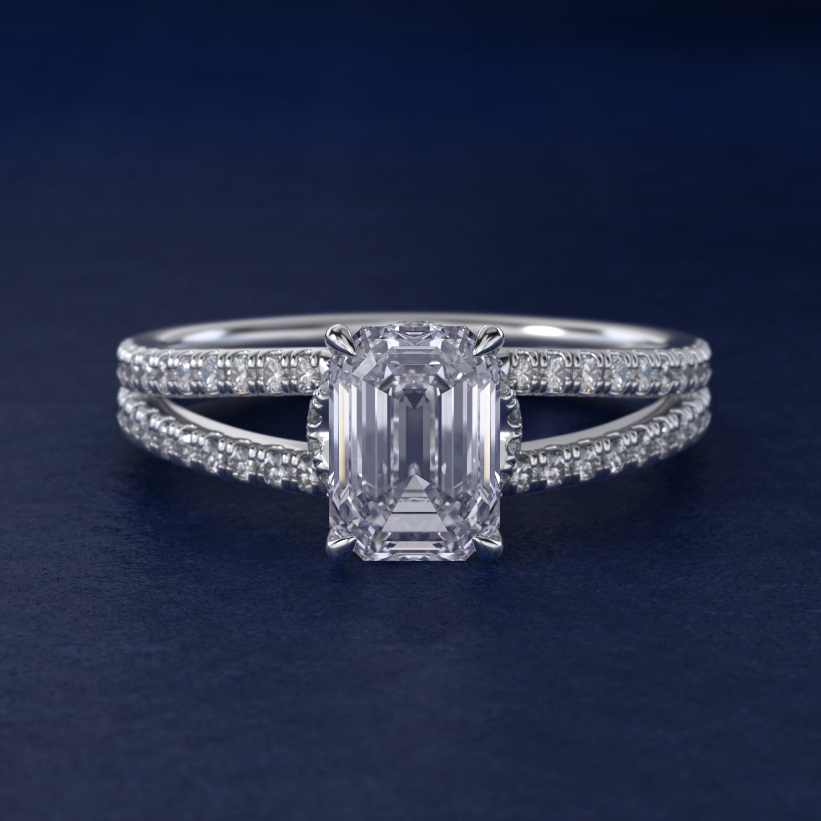 Split Shank Ribbon Diamond PavŽ Engagement Ring In Platinum By James Allen - Emerald Center