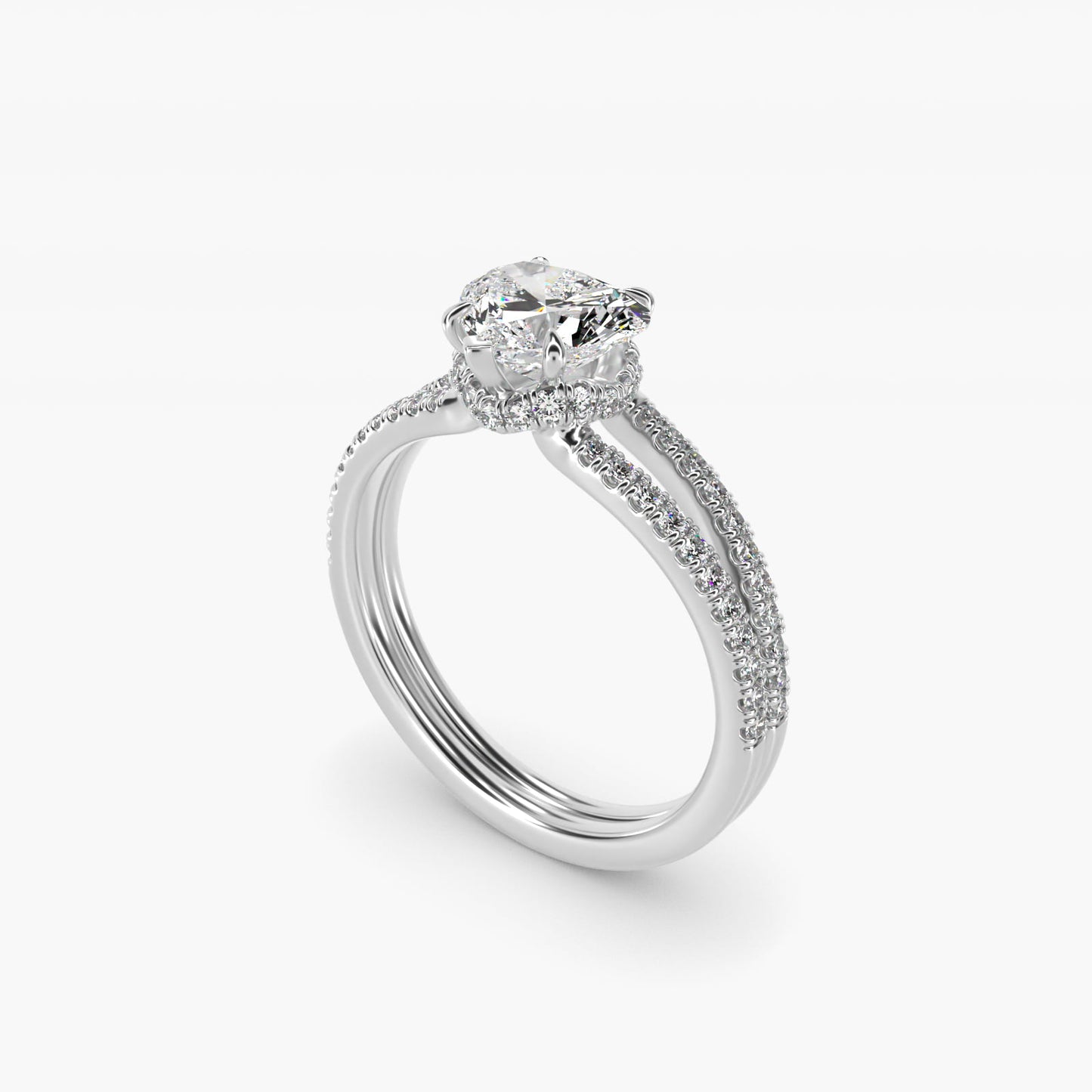 Split Shank Ribbon Diamond PavŽ Engagement Ring In Platinum By James Allen - Heart Center