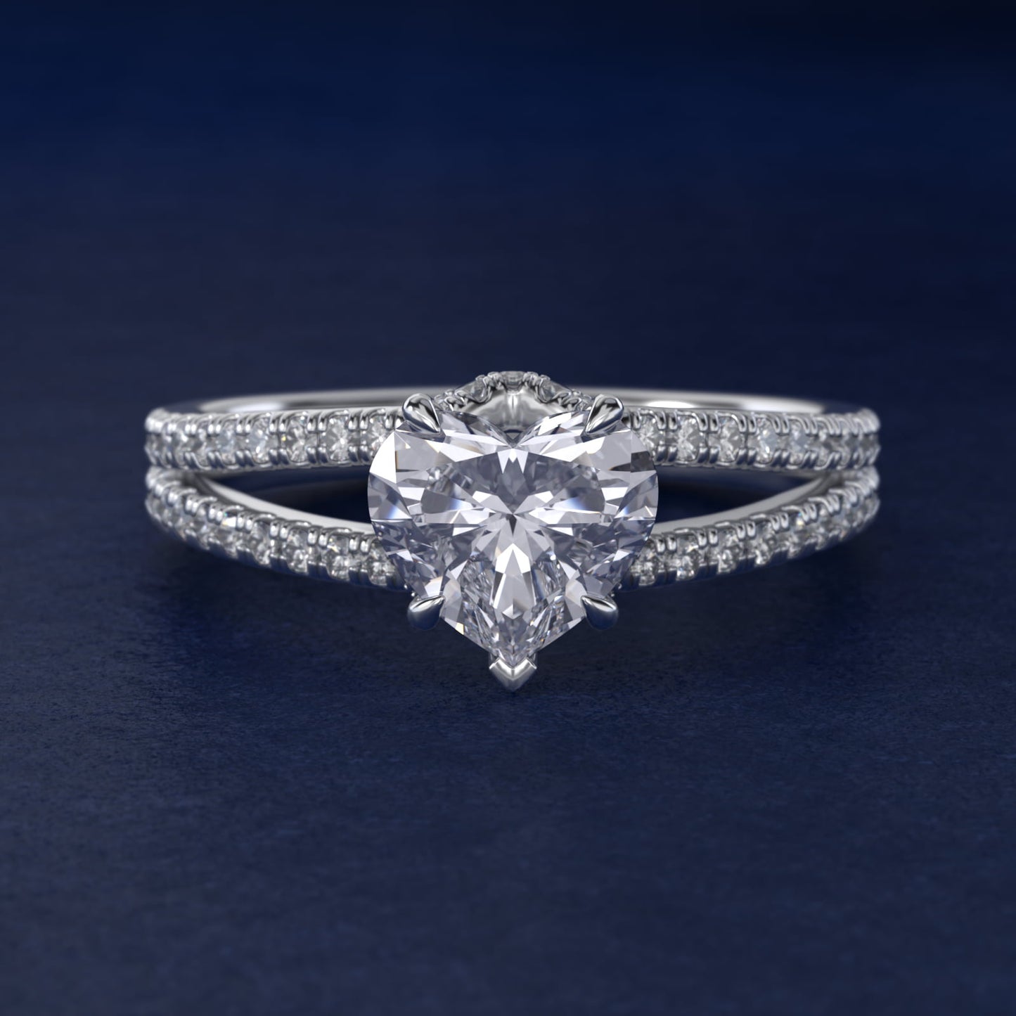Split Shank Ribbon Diamond PavŽ Engagement Ring In Platinum By James Allen - Heart Center