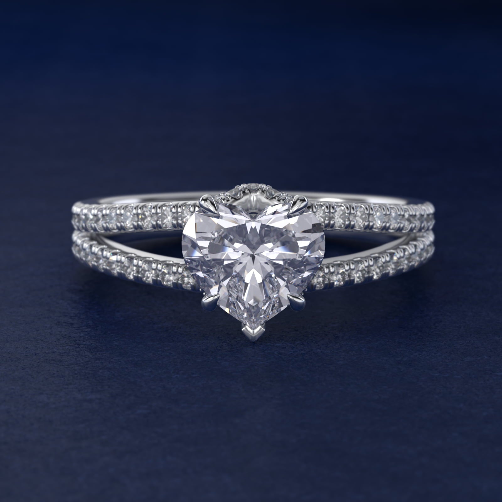 Split Shank Ribbon Diamond PavŽ Engagement Ring In Platinum By James Allen - Heart Center