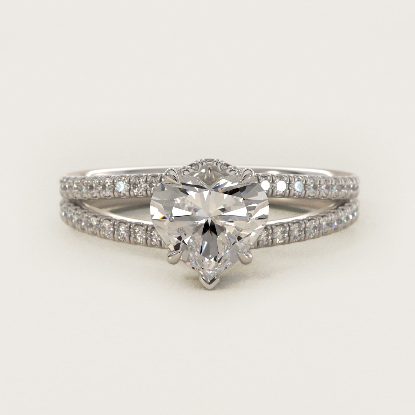 Split Shank Ribbon Diamond PavŽ Engagement Ring In Platinum By James Allen - Heart Center