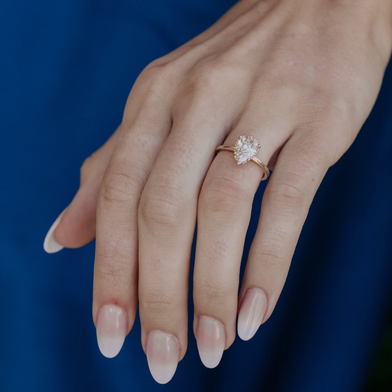 The Charlotte Pear Champagne Diamond Solitaire
