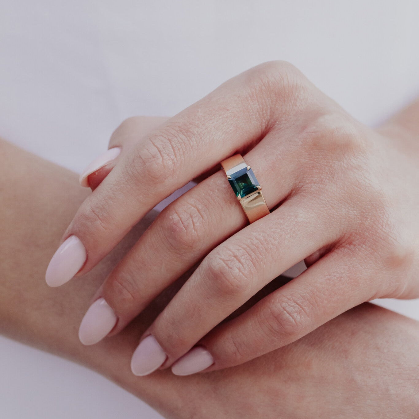 The Maya Asscher Teal Sapphire Solitaire