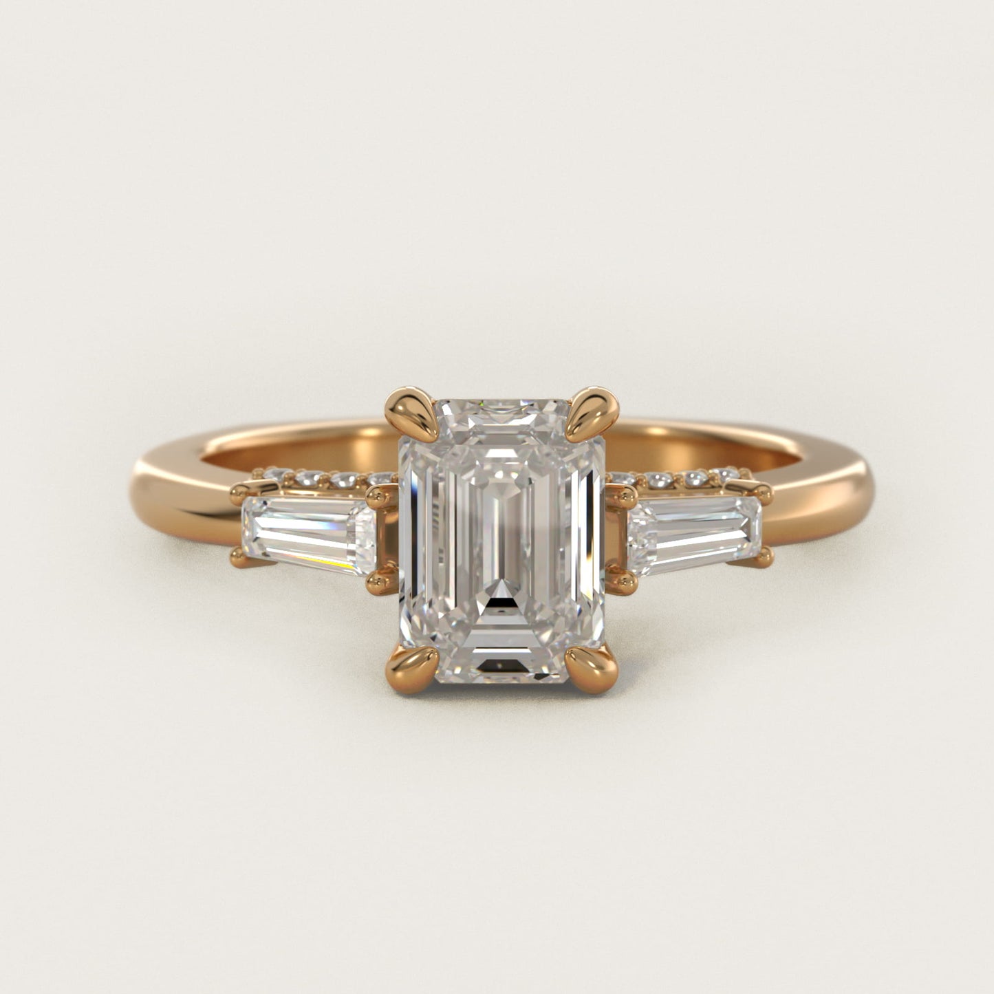 Tapered Baguette Three Stone Engagement Ring in 18k Yellow Gold (0.24 ct. tw.) By Bella Vaughan - Emerald Center