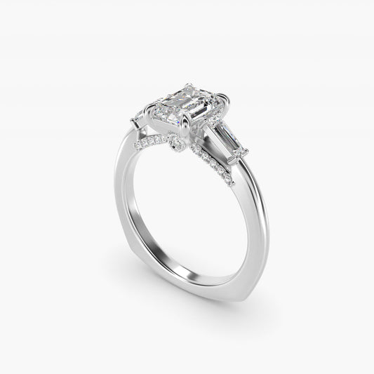Tapered Baguette Three Stone Engagement Ring in Platinum (1/4 ct. tw.) By Bella Vaughan - Emerald Center