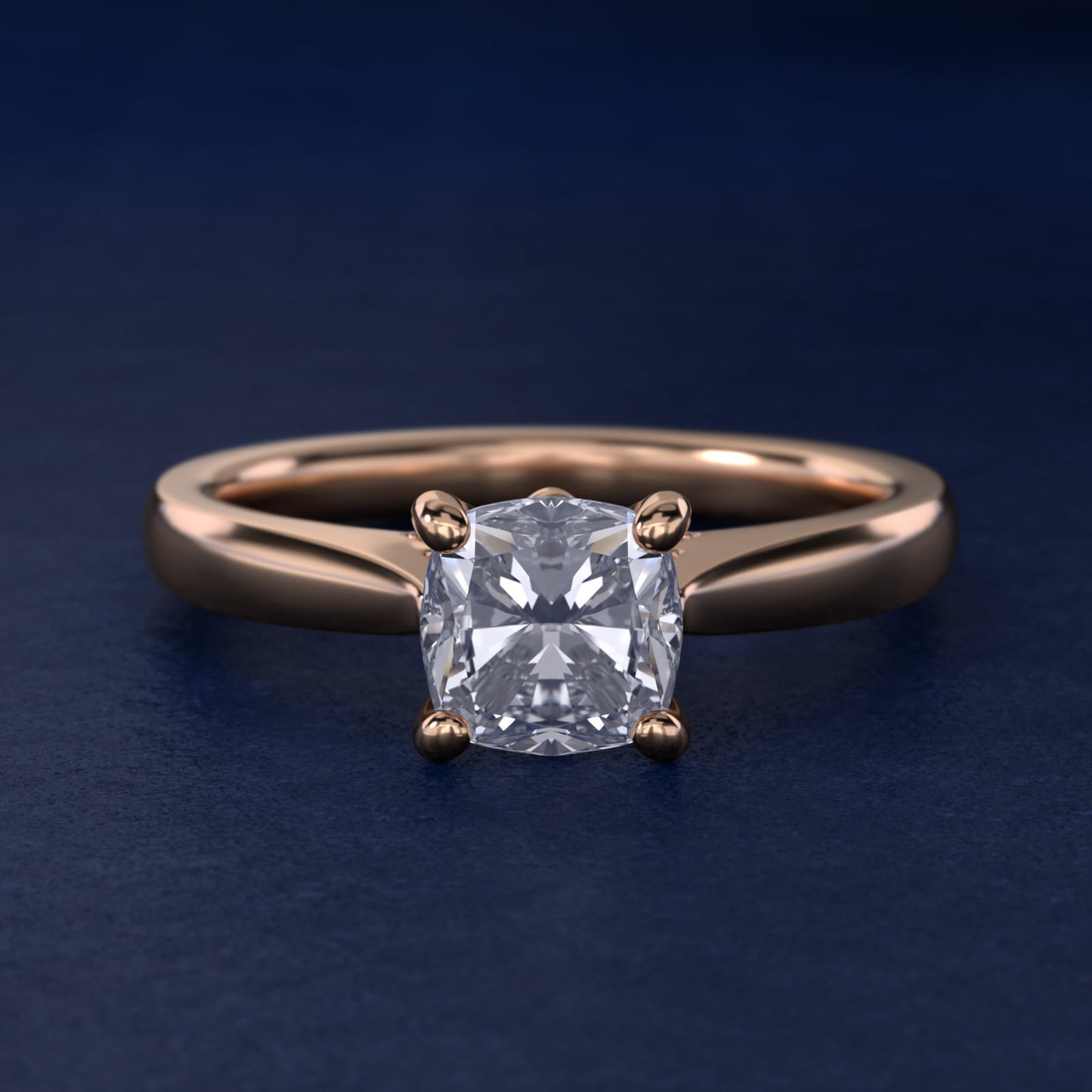 Tapered Solitaire Engagement Ring With Pav? Accent In 18k Rose Gold By James Allen - Cushion Center
