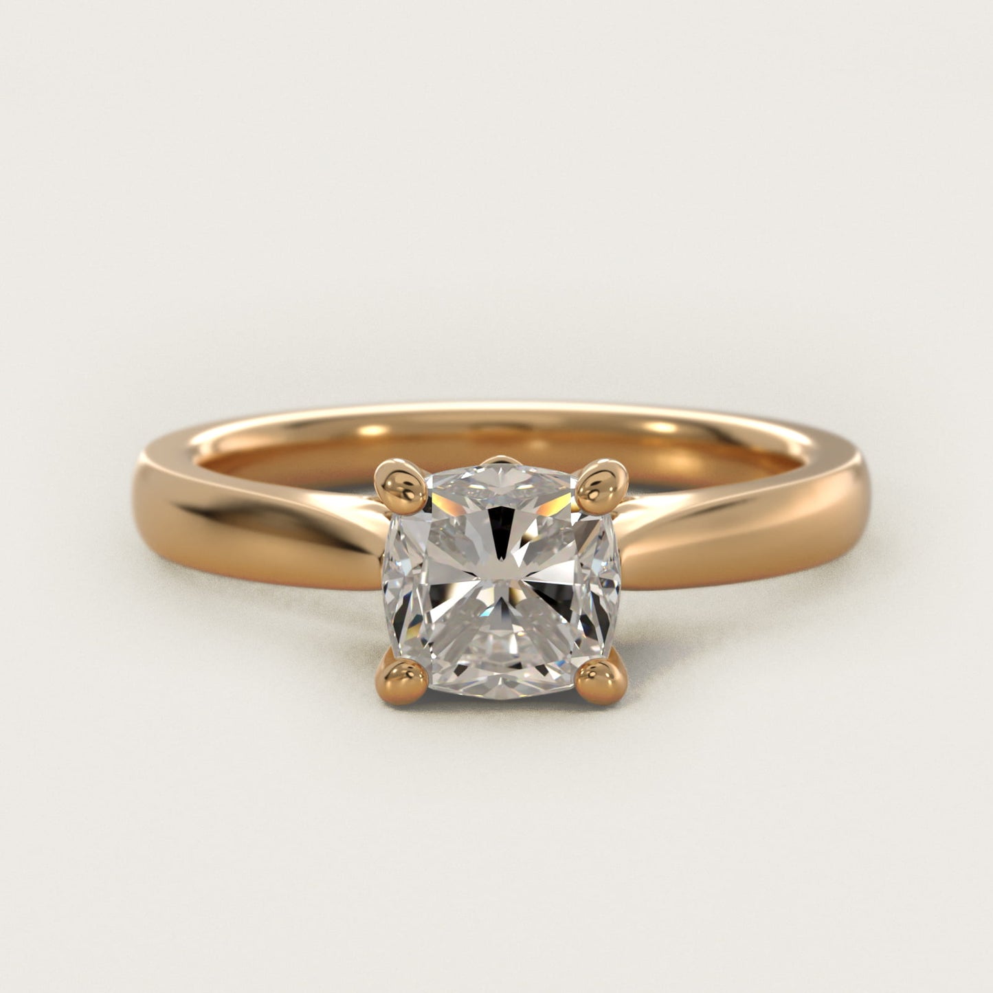 Tapered Solitaire Engagement Ring With Pav? Accent In 18k Yellow Gold By James Allen - Cushion Center