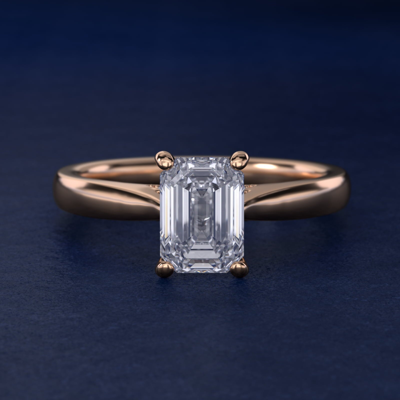 Tapered Solitaire Engagement Ring With Pav? Accent In 18k Rose Gold By James Allen - Emerald Center