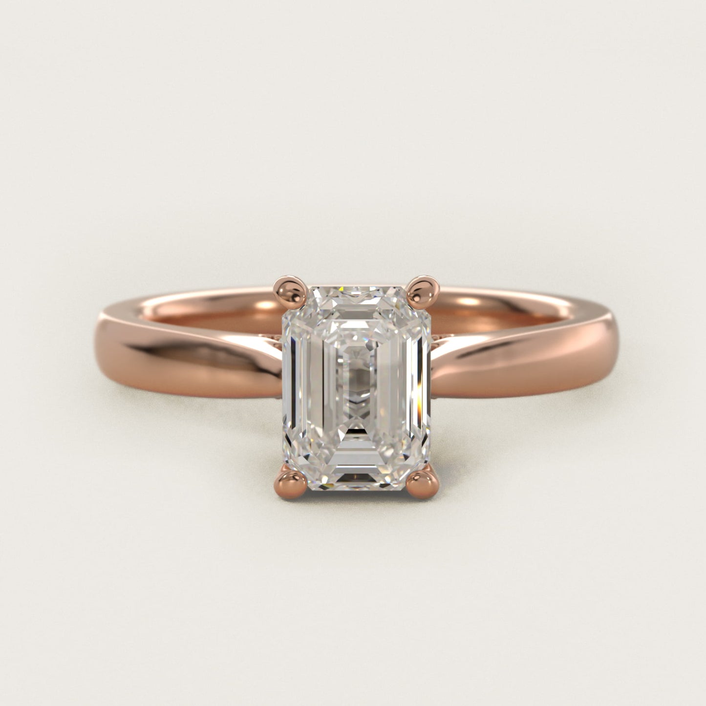 Tapered Solitaire Engagement Ring With Pav? Accent In 18k Rose Gold By James Allen - Emerald Center