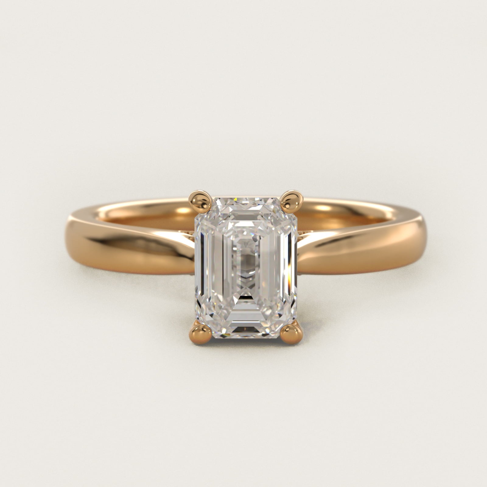 Tapered Solitaire Engagement Ring With Pav? Accent In 18k Yellow Gold By James Allen - Emerald Center