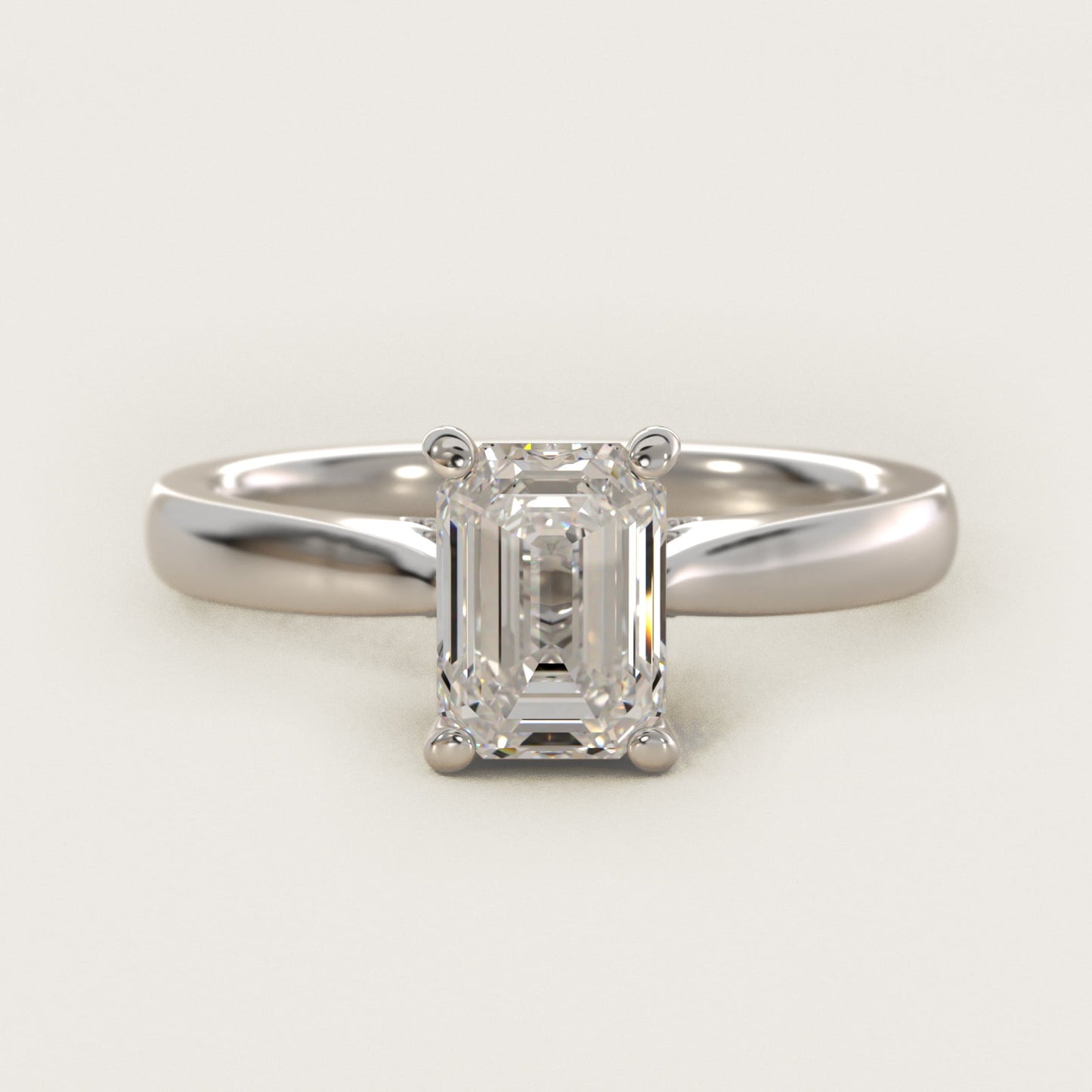 Tapered Solitaire Engagement Ring With Pav? Accent In Platinum By James Allen - Emerald Center
