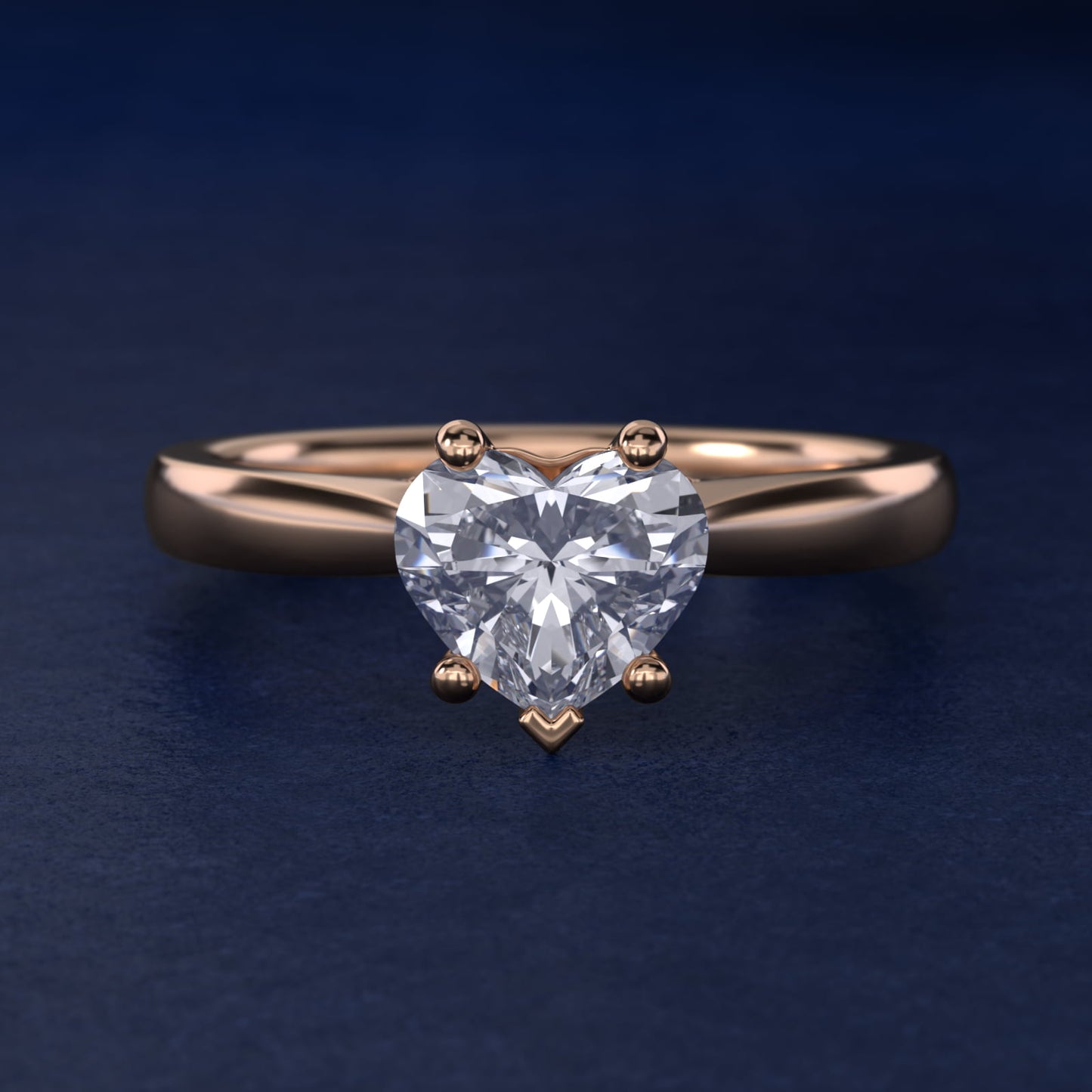 Tapered Solitaire Engagement Ring With Pav? Accent In 18k Rose Gold By James Allen - Heart Center