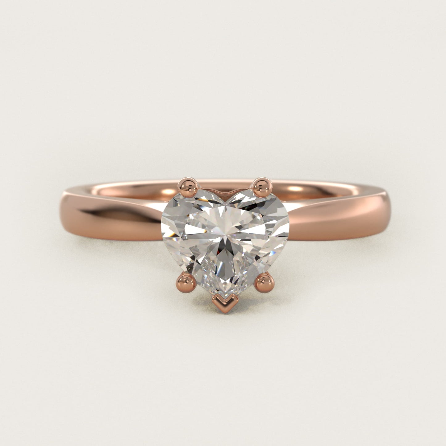 Tapered Solitaire Engagement Ring With Pav? Accent In 18k Rose Gold By James Allen - Heart Center
