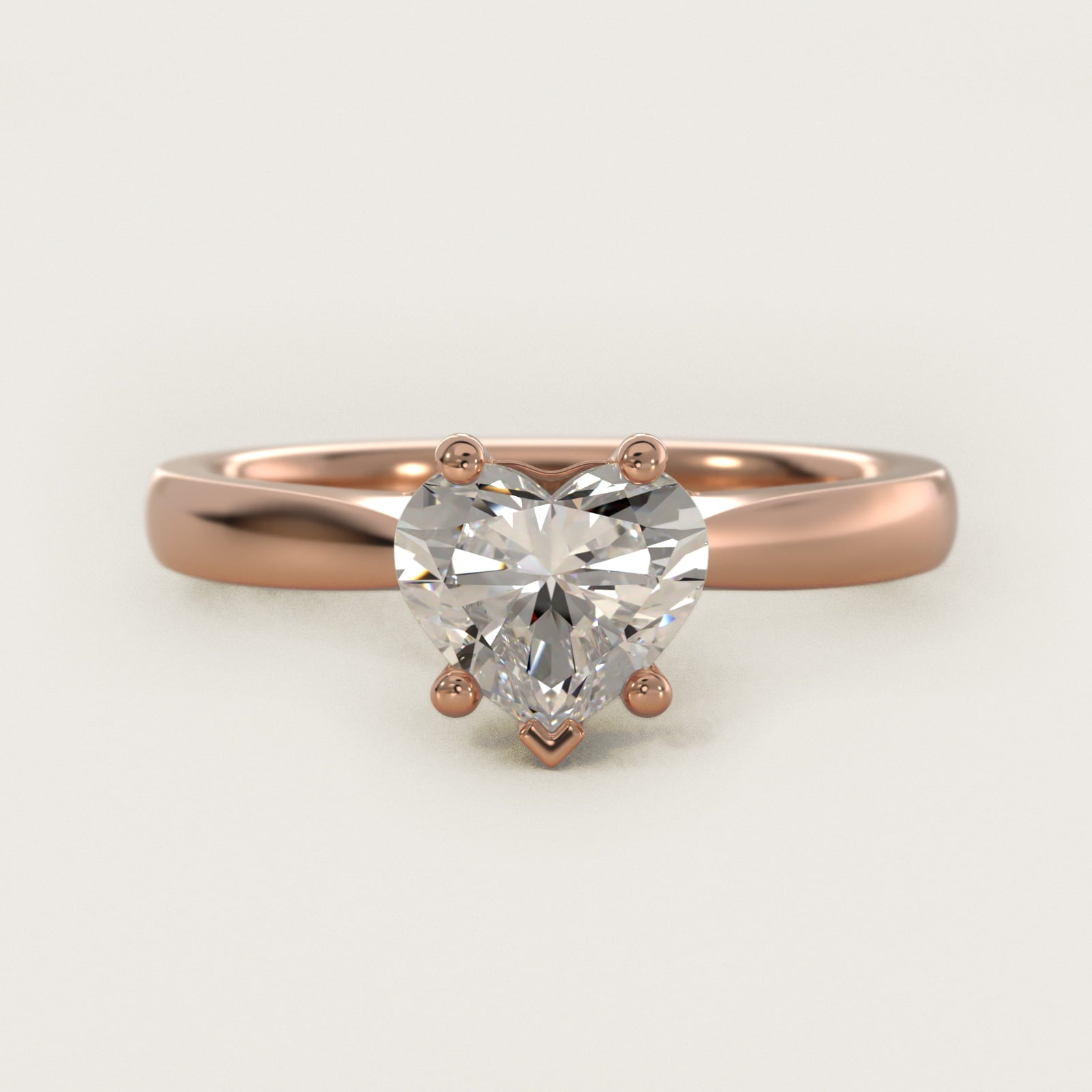 Tapered Solitaire Engagement Ring With Pav? Accent In 18k Rose Gold By James Allen - Heart Center