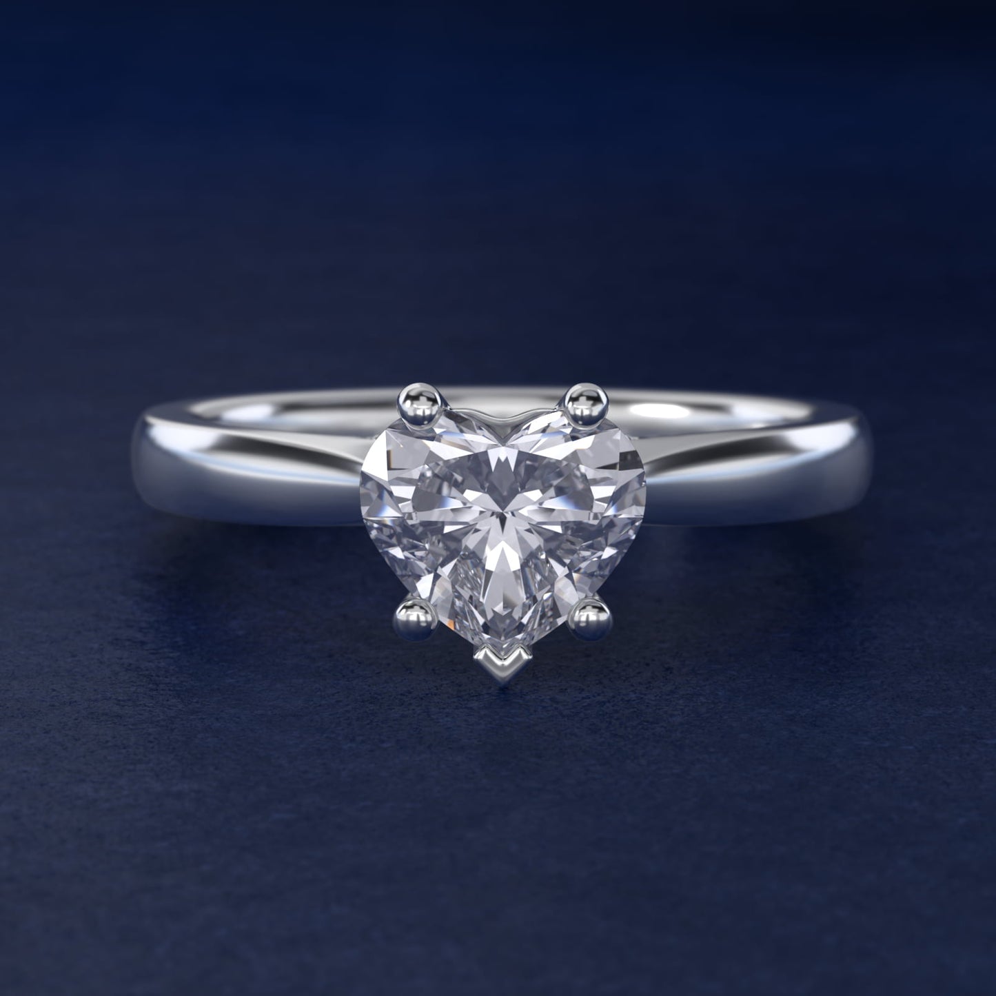 Tapered Solitaire Engagement Ring With Pav? Accent In 18k White Gold By James Allen - Heart Center