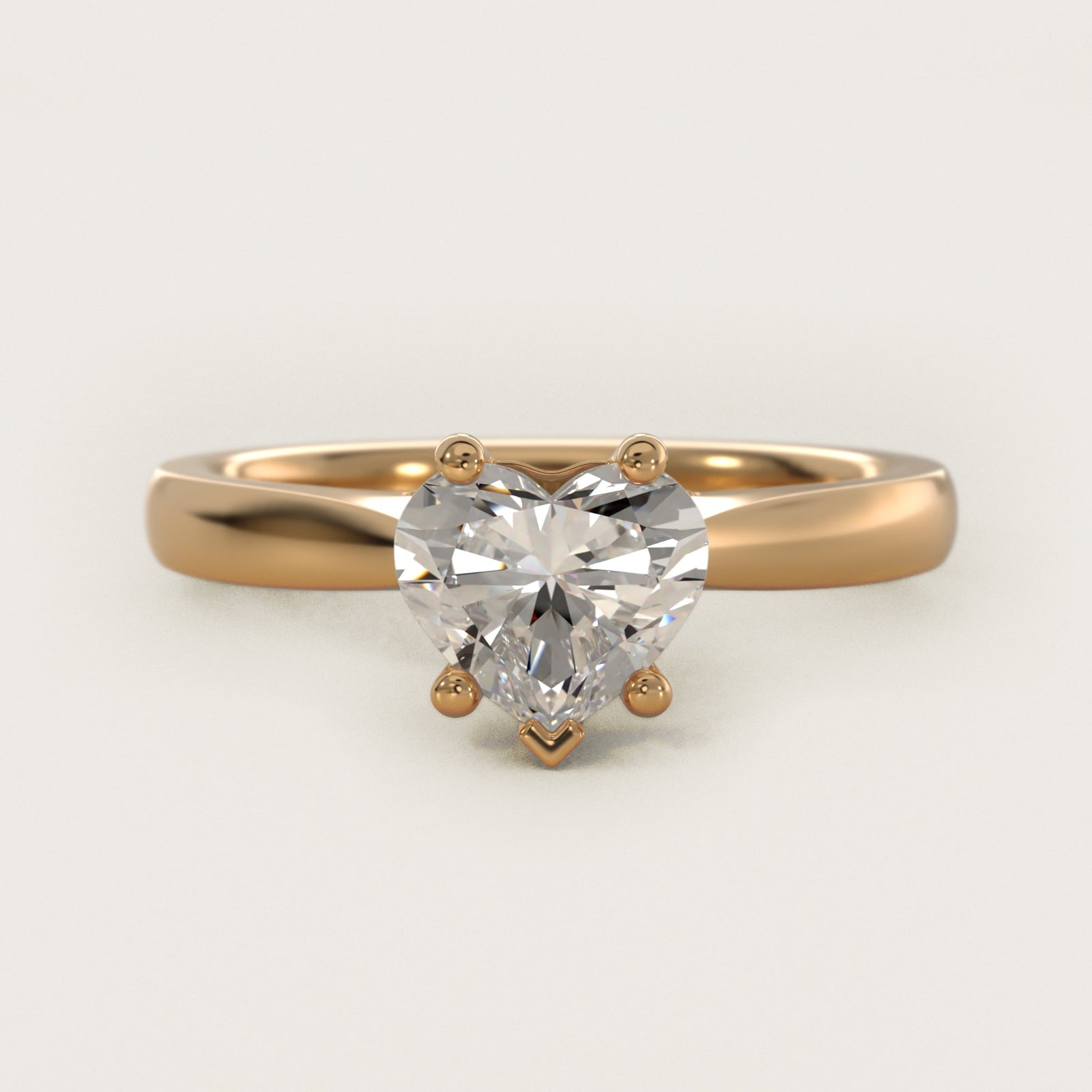 Tapered Solitaire Engagement Ring With Pav? Accent In 18k Yellow Gold By James Allen - Heart Center