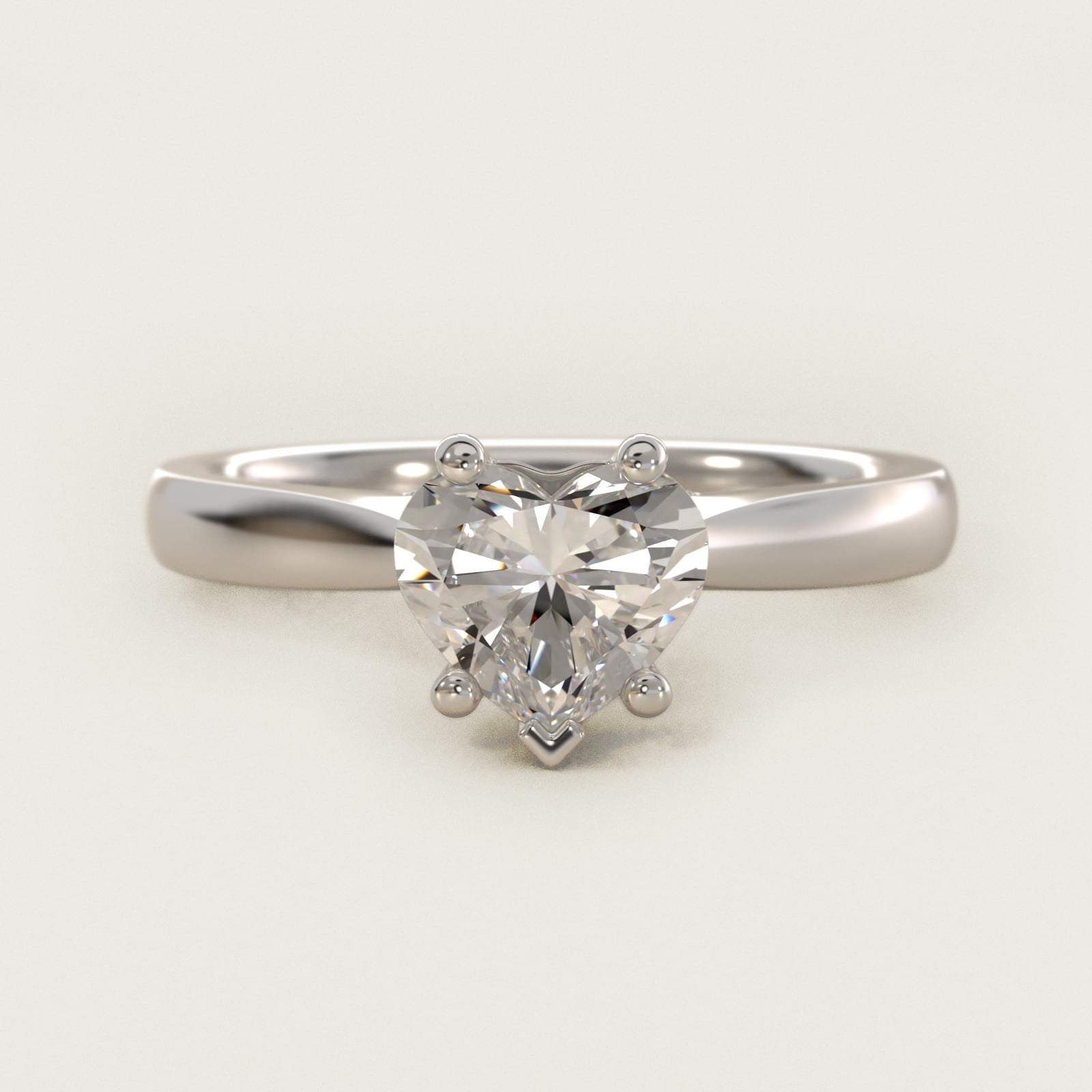 Tapered Solitaire Engagement Ring With Pav? Accent In Platinum By James Allen - Heart Center