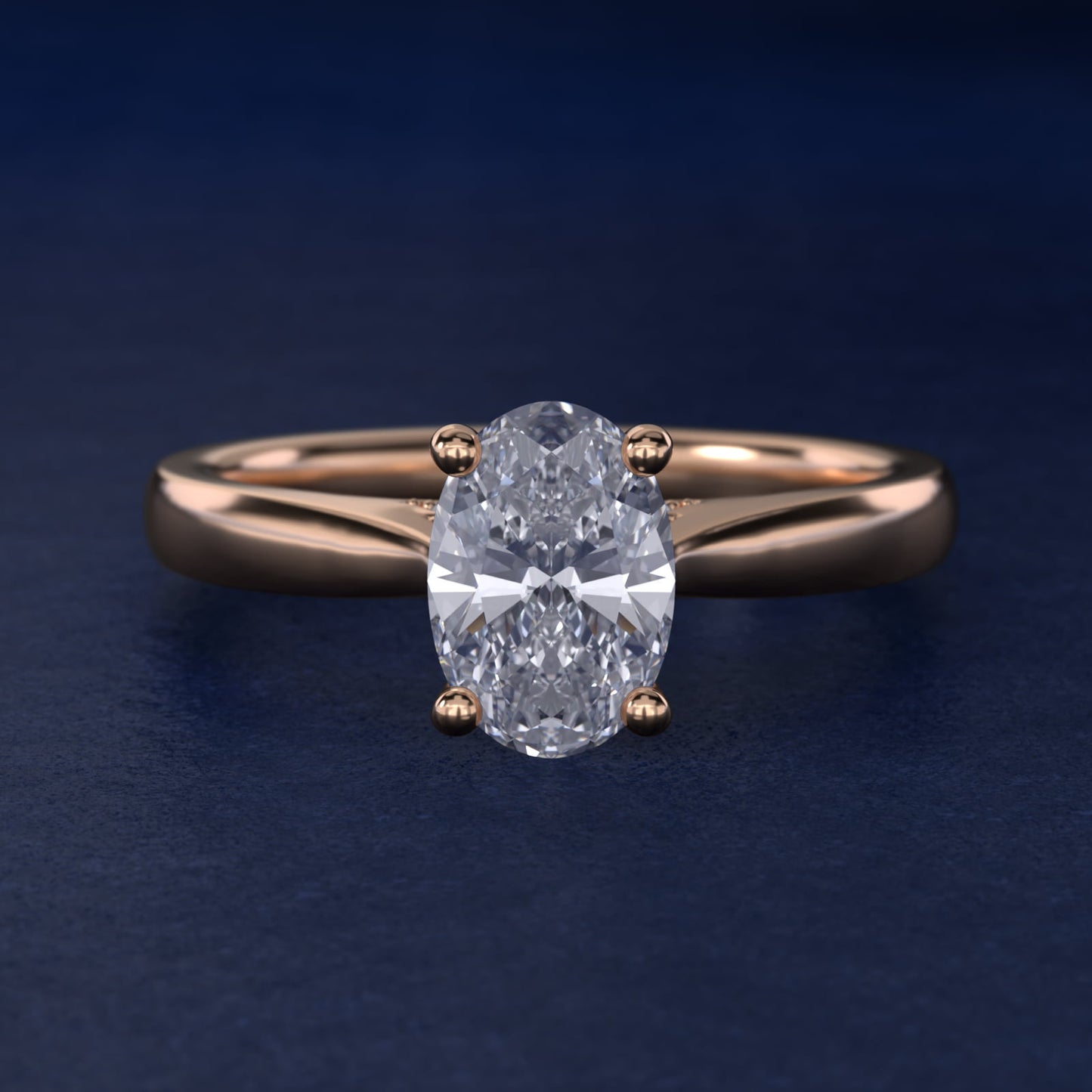 Tapered Solitaire Engagement Ring With Pav? Accent In 18k Rose Gold By James Allen - Oval Center