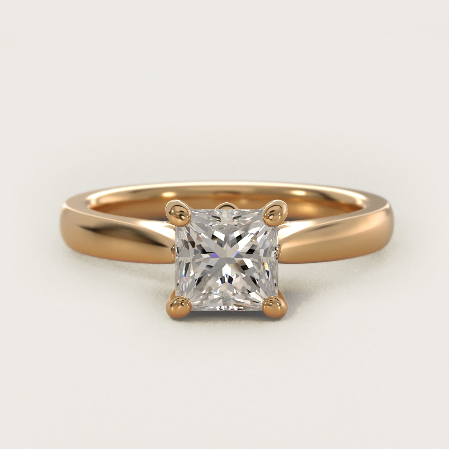 Tapered Solitaire Engagement Ring With PavŽ Accent In 14K Yellow Gold By James Allen - Princess Center