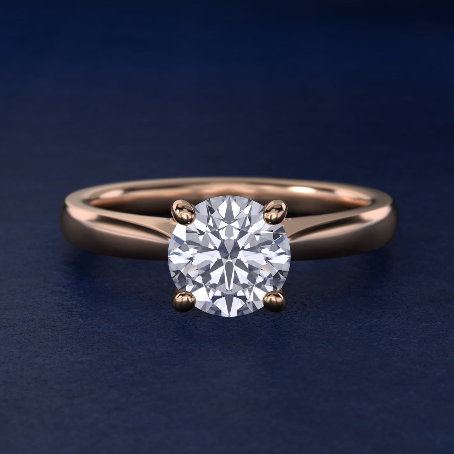 Tapered Solitaire Engagement Ring With Pav? Accent In 18k Rose Gold By James Allen - Round Center