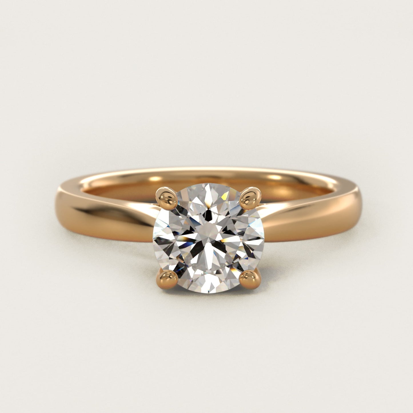 Tapered Solitaire Engagement Ring With PavŽ Accent In 14K Yellow Gold By James Allen - Round Center